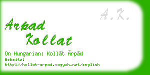 arpad kollat business card